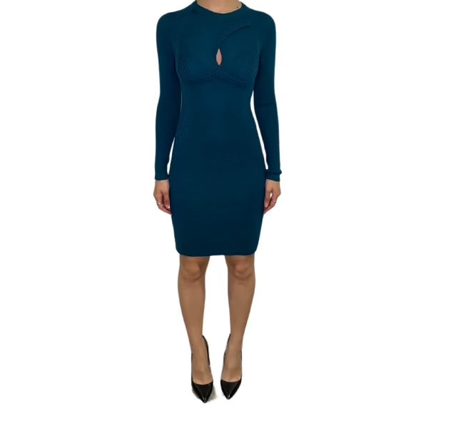 Jean Paul Gaultier Blue Longsleeve Bodycon Dress