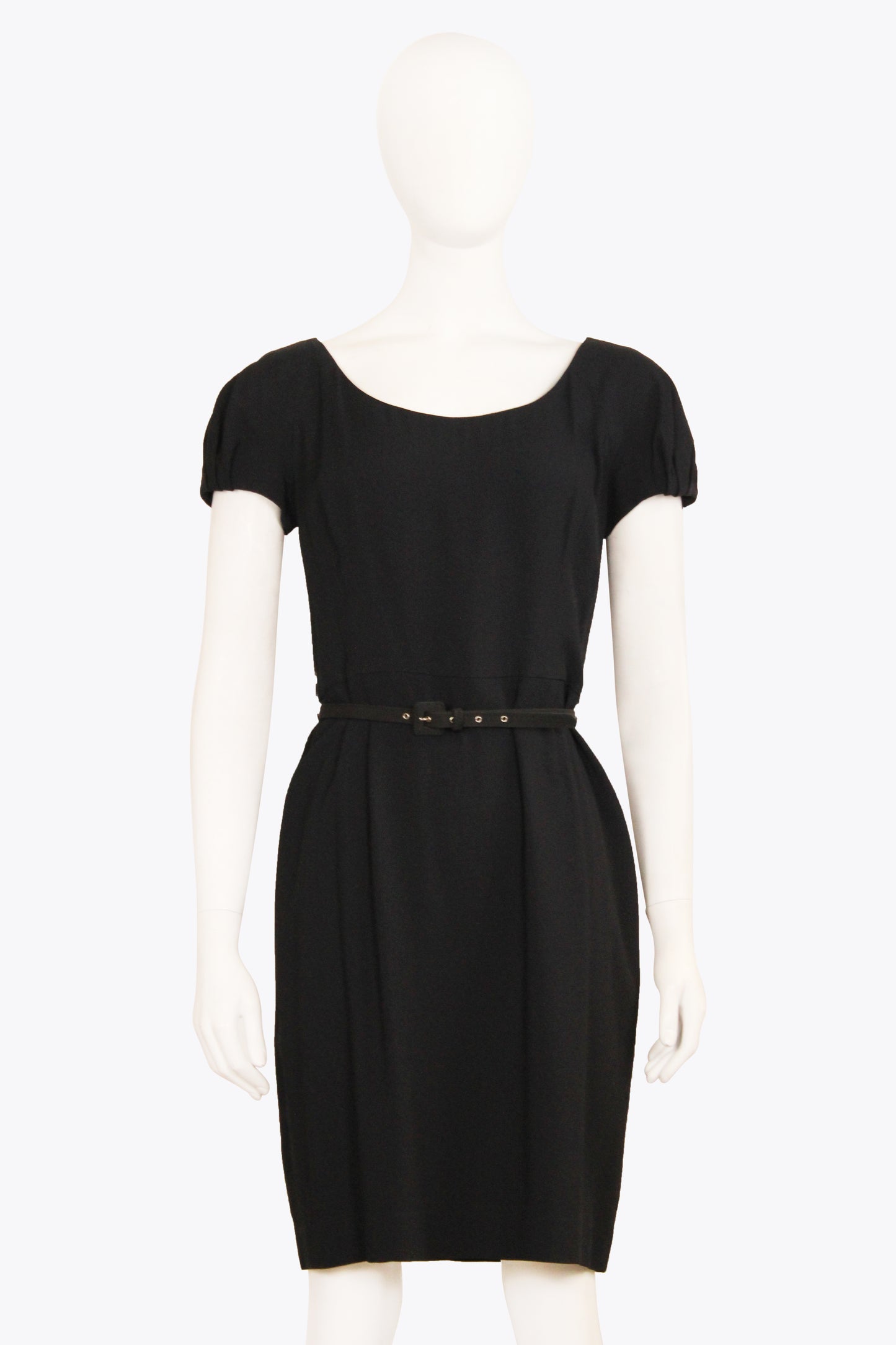 Christian Dior Black Shortsleeve Dress With Belt