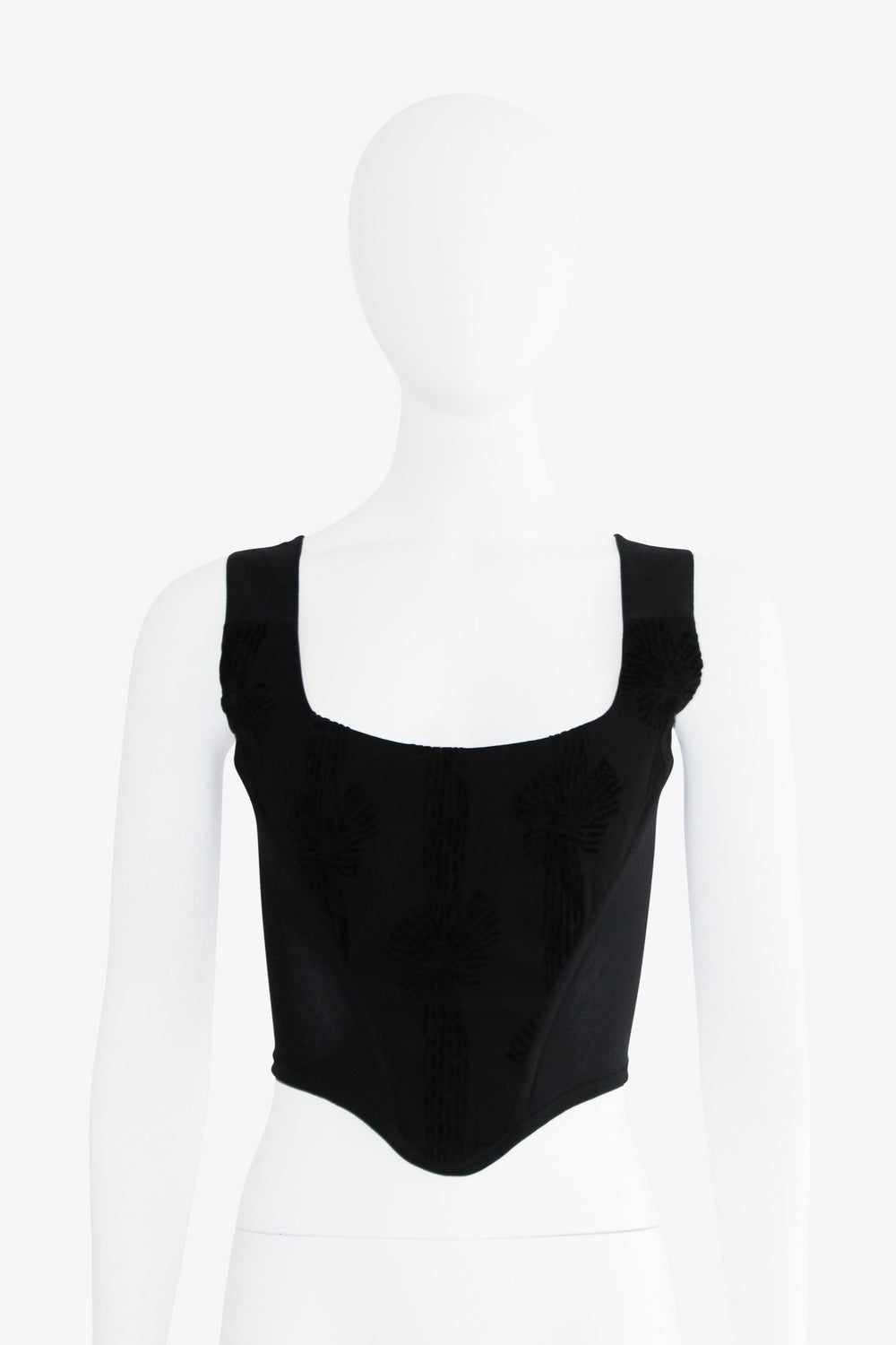 Vivienne Westwood Black Corset With Floral Velvet Detail