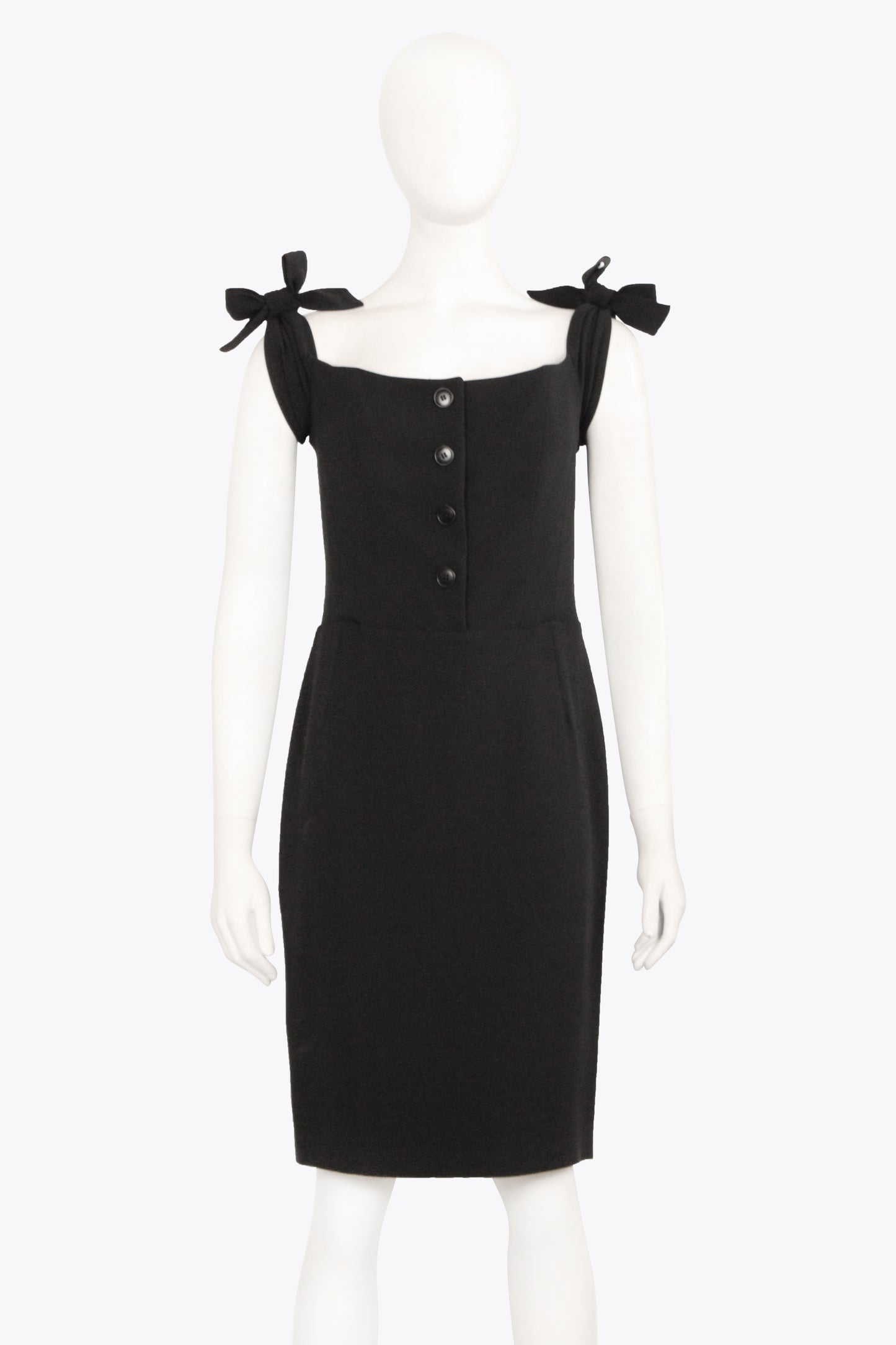 Christian Dior Black Dress With Bows & Buttons