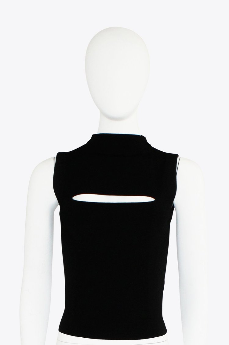 Versace Black Cutout Crop Top