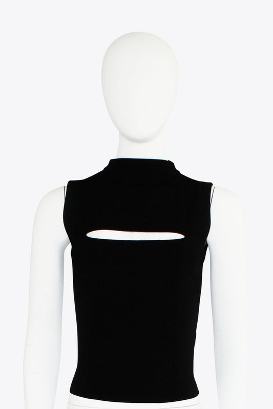 Versace Black Cutout Crop Top