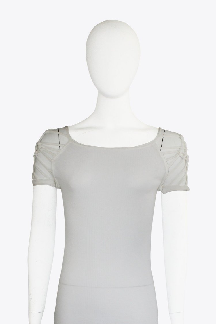 Jean Paul Gaultier White T-Shirt With Cut Out Sleeves