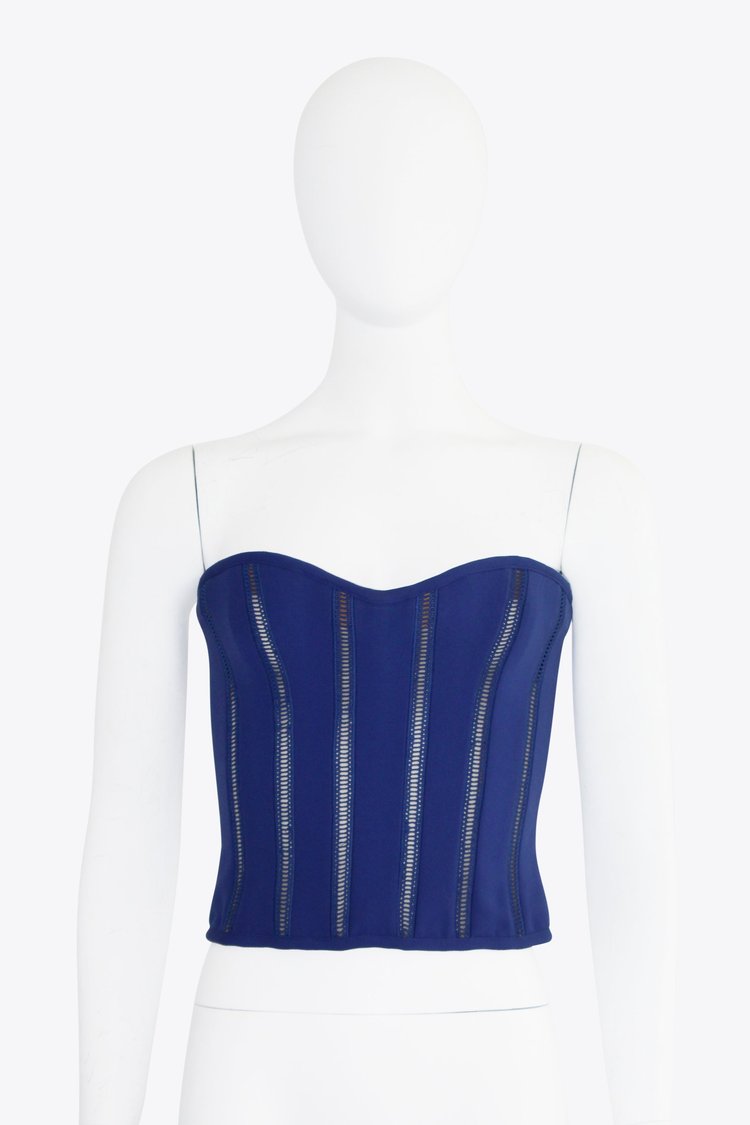 DSQUARED2 Blue Strapless Corset Top