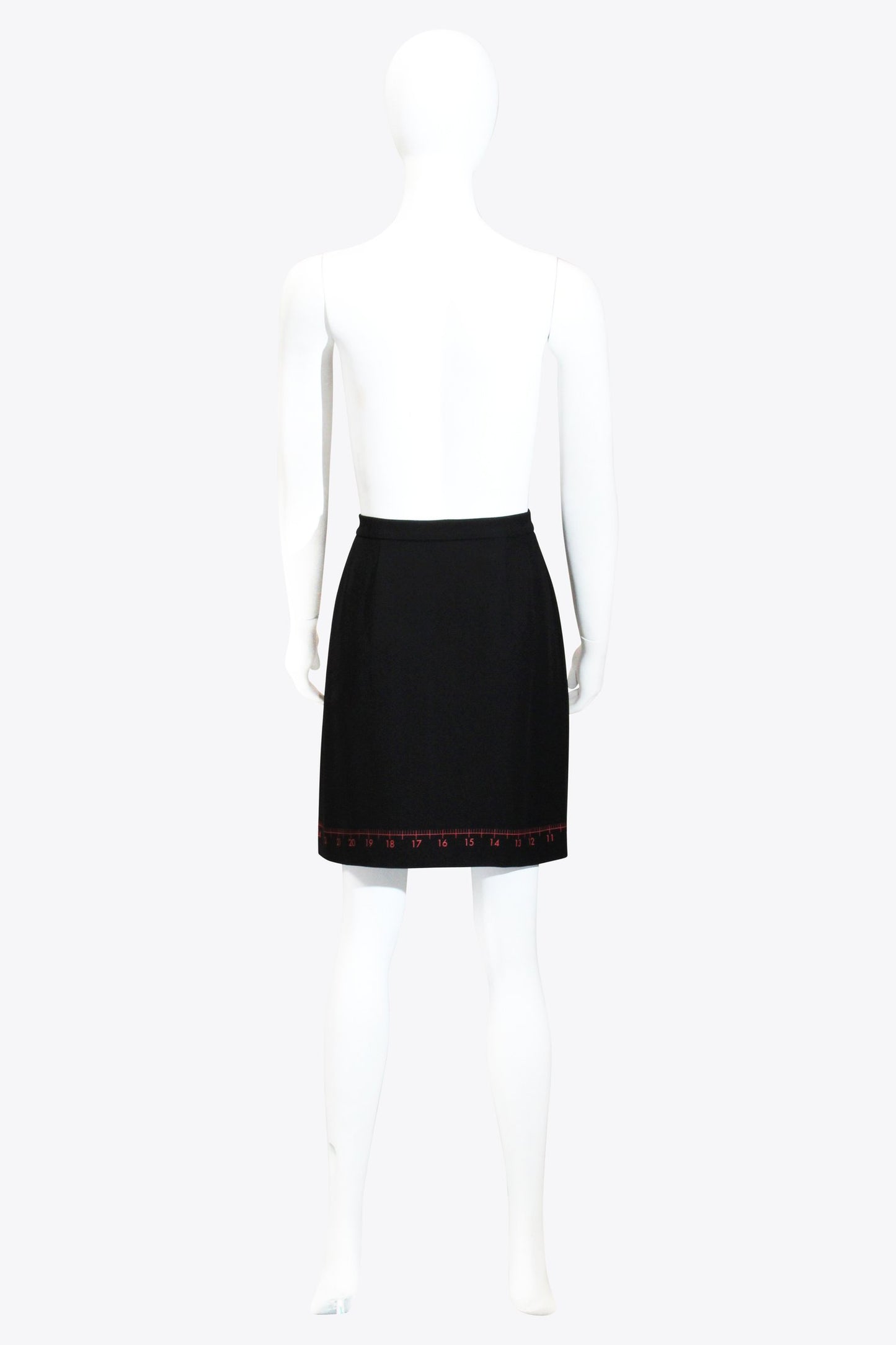 Moschinoo Cheap & Chich Black Red Ruler Measurment Wrap Skirt