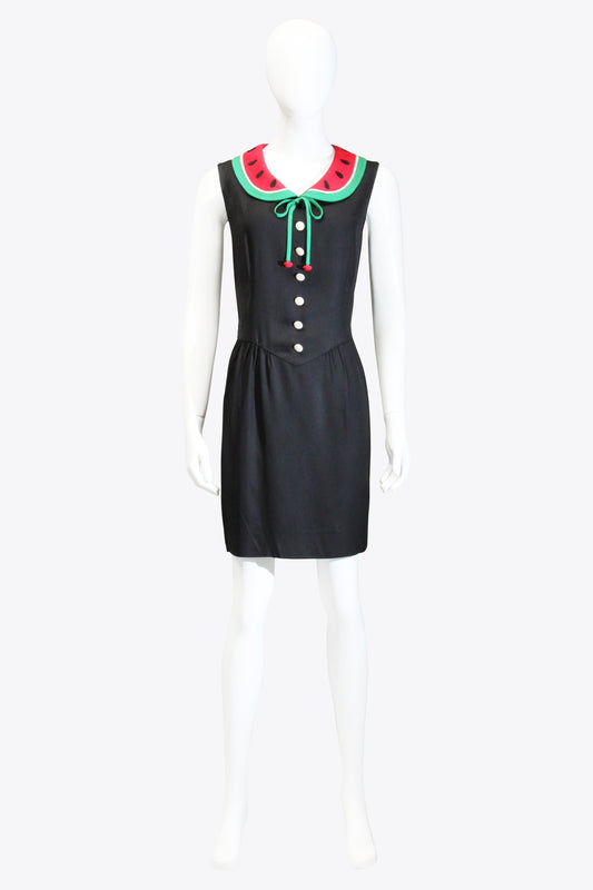 Moschino Black Watermelon Collar Dress