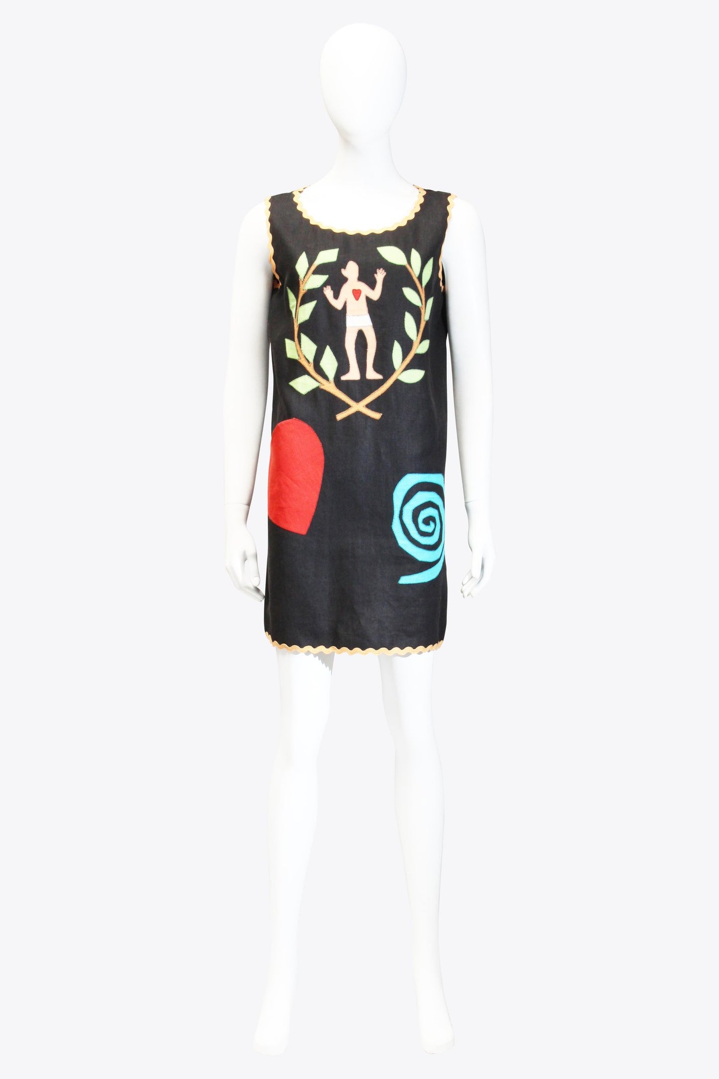 Moschino Black Greek Symbol Dress