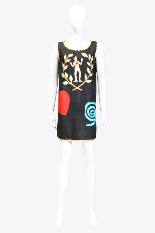 Moschino Black Greek Symbol Dress