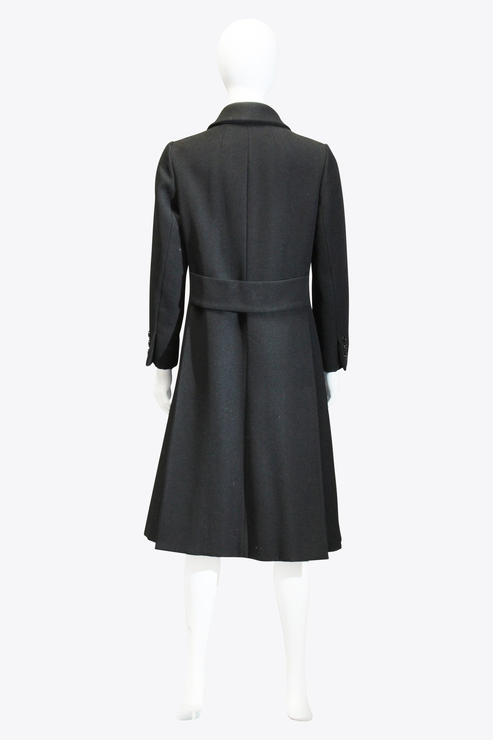 Anne Klein Vintage Black Wool Coat 1970s