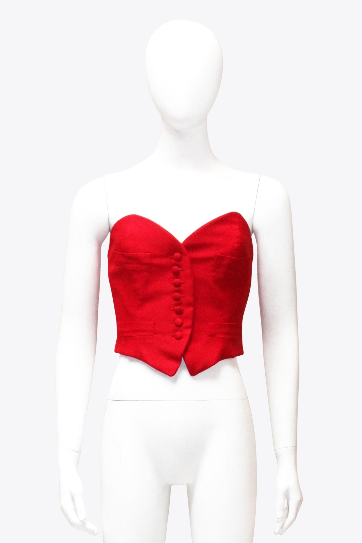 Moschino Redd Strapless Button Up Bustier