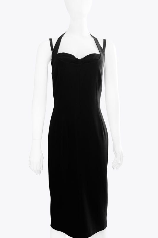 Dolce & Gabbana Black Built In Bra Dress