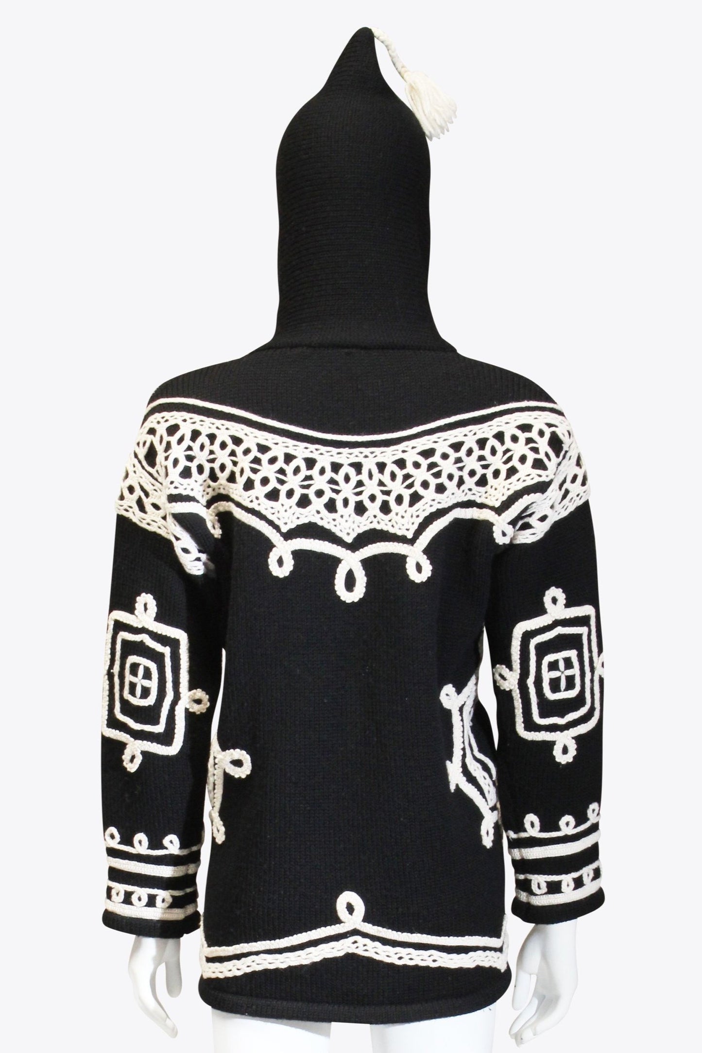 Black & White Embroidered Hoodie