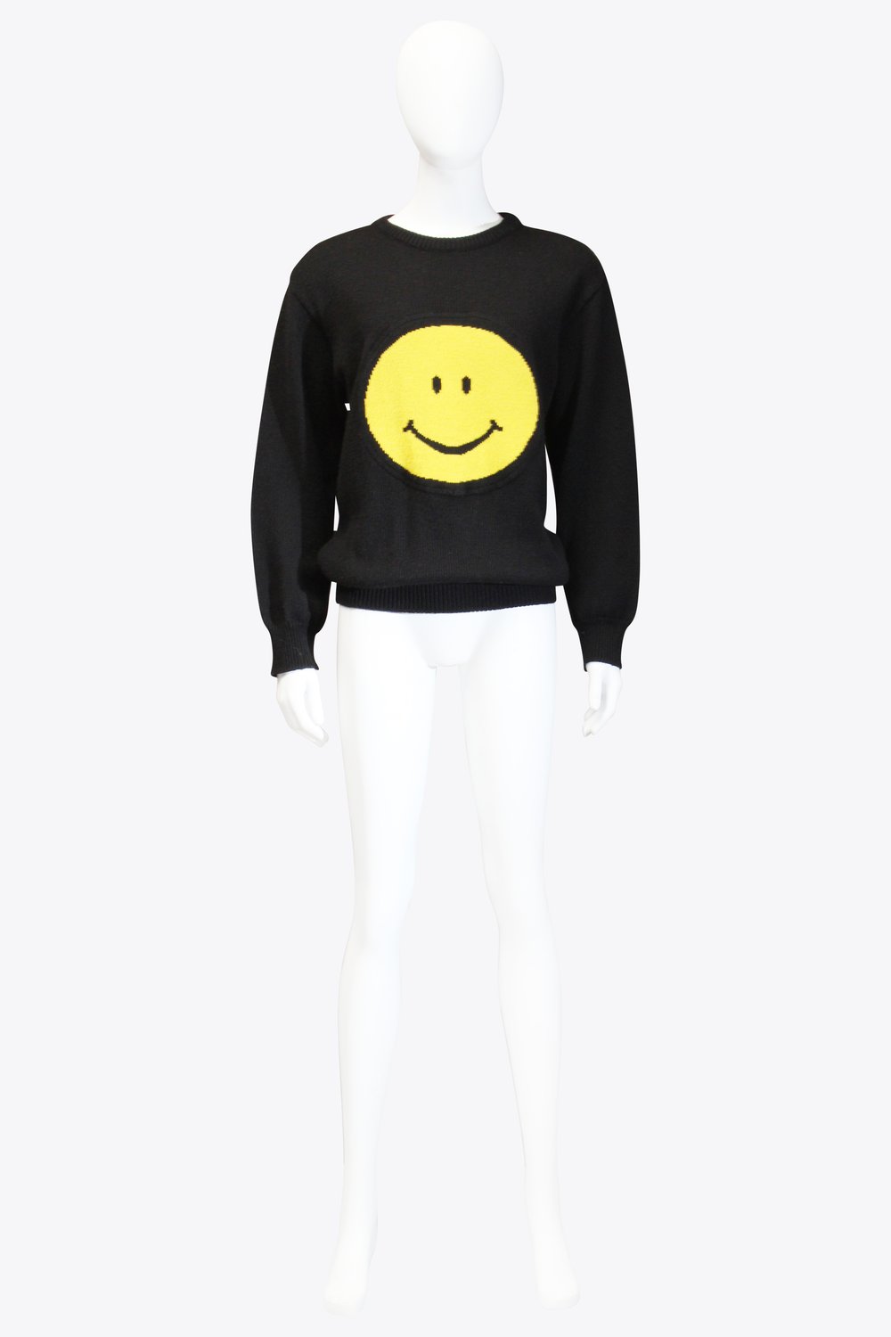 Moschino Cheap & Chic Black Yellow Smiley Face Sweater