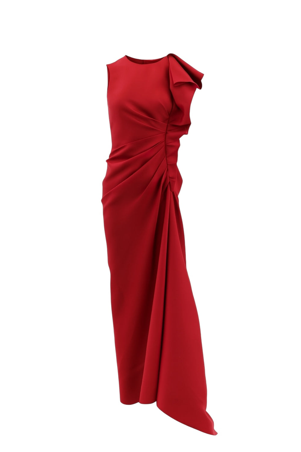lanvin ruffle-accented evening dress