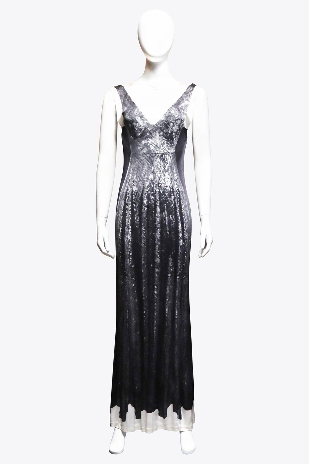 Maison Margiela Metallic Silver deep V Gown