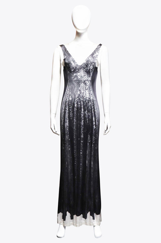 Maison Margiela Metallic Silver deep V Gown