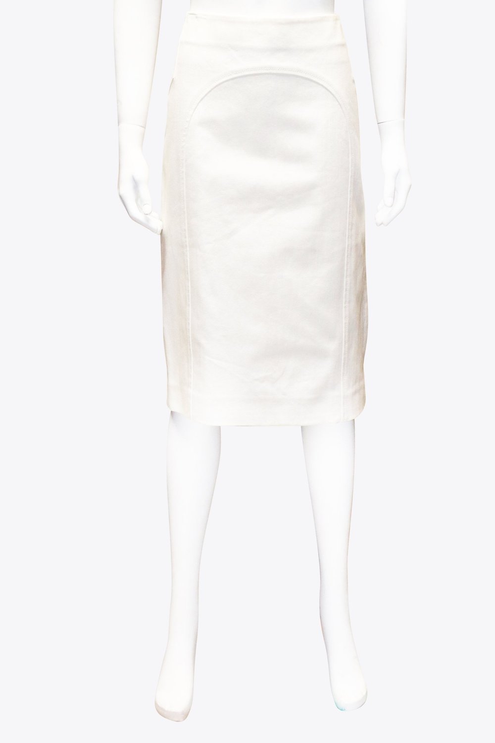 White Texture Design Midi Skirt