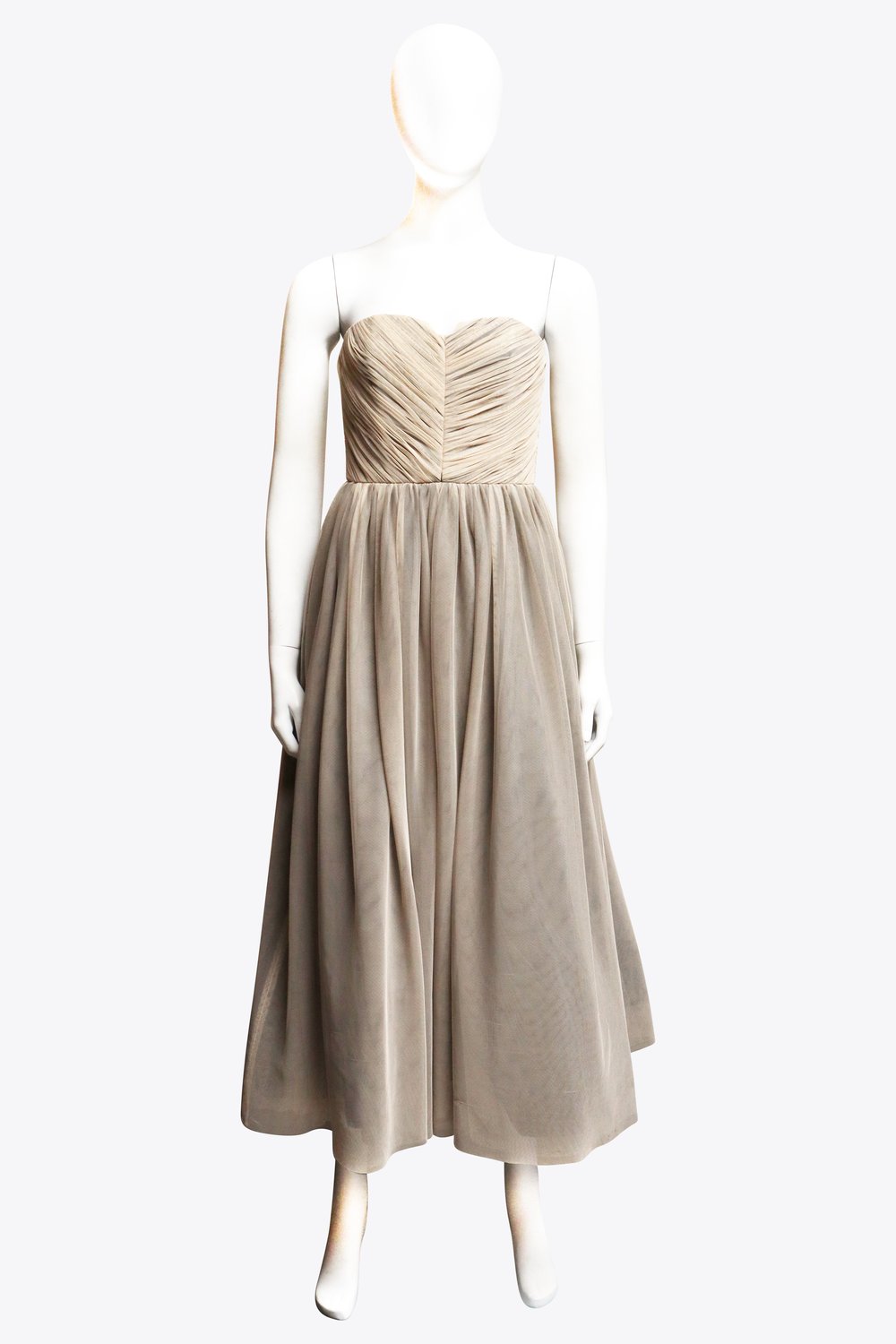 Alice and Olivia Brown Strapless Gown