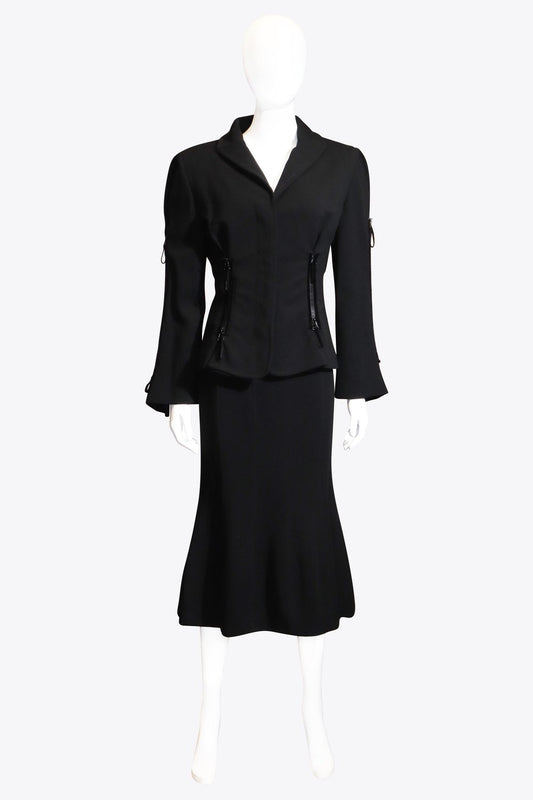 Giann Franco Ferre Zipper Skirt Suit