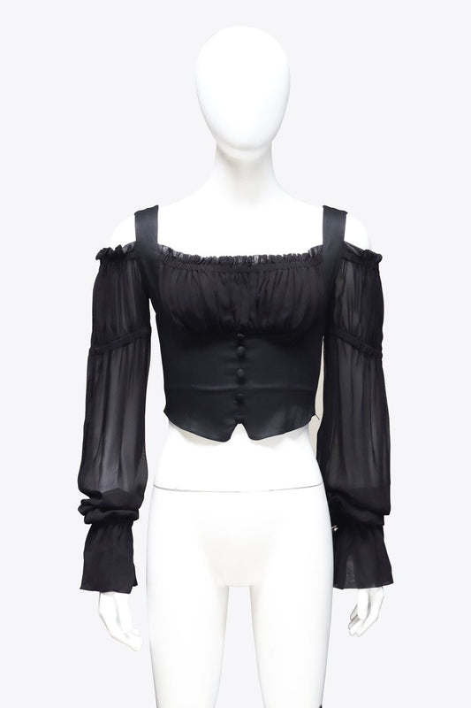 Black Off The Shoulder Corset Top