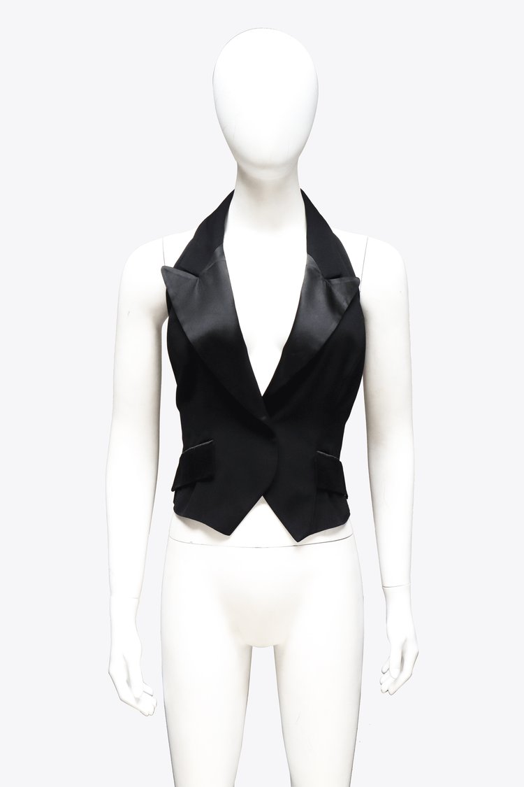 Moschino Black Tuxedo Style Vest / Halter Top