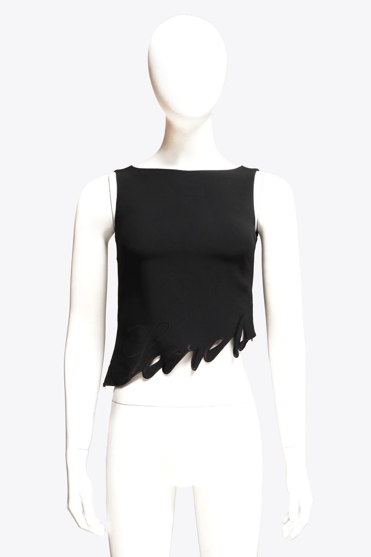 Moschino Black DREAMS Asymmetrical Sleeveless Top