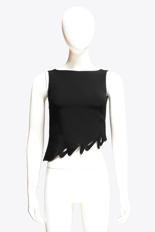 Moschino Black DREAMS Asymmetrical Sleeveless Top