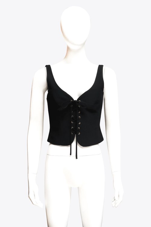 Moschino Black Lace Up Corset