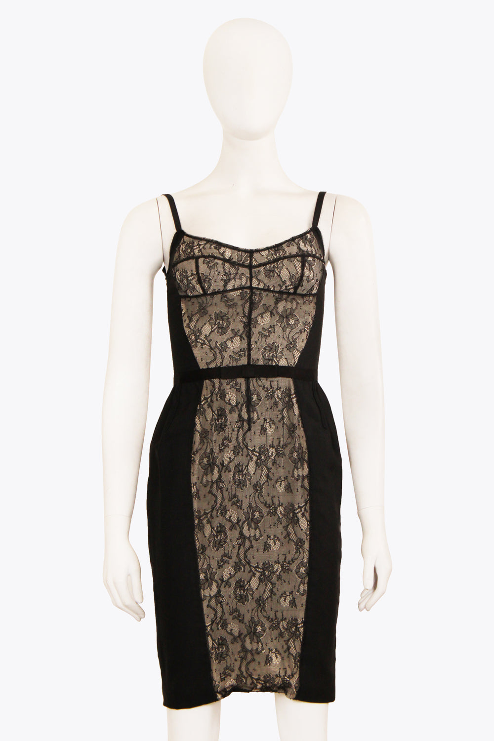 Dolce & Gabbana Nude Lace & Black Dress