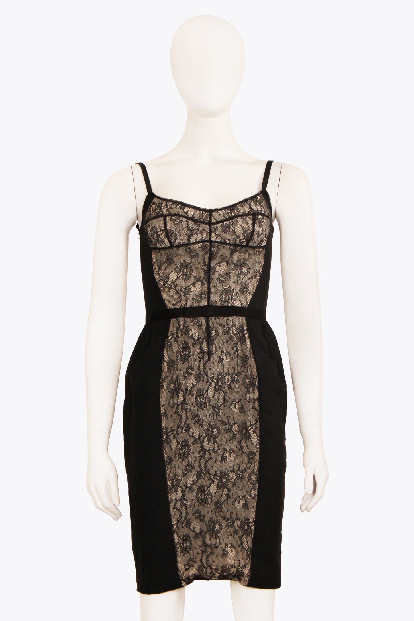Dolce & Gabbana Nude Lace & Black Dress