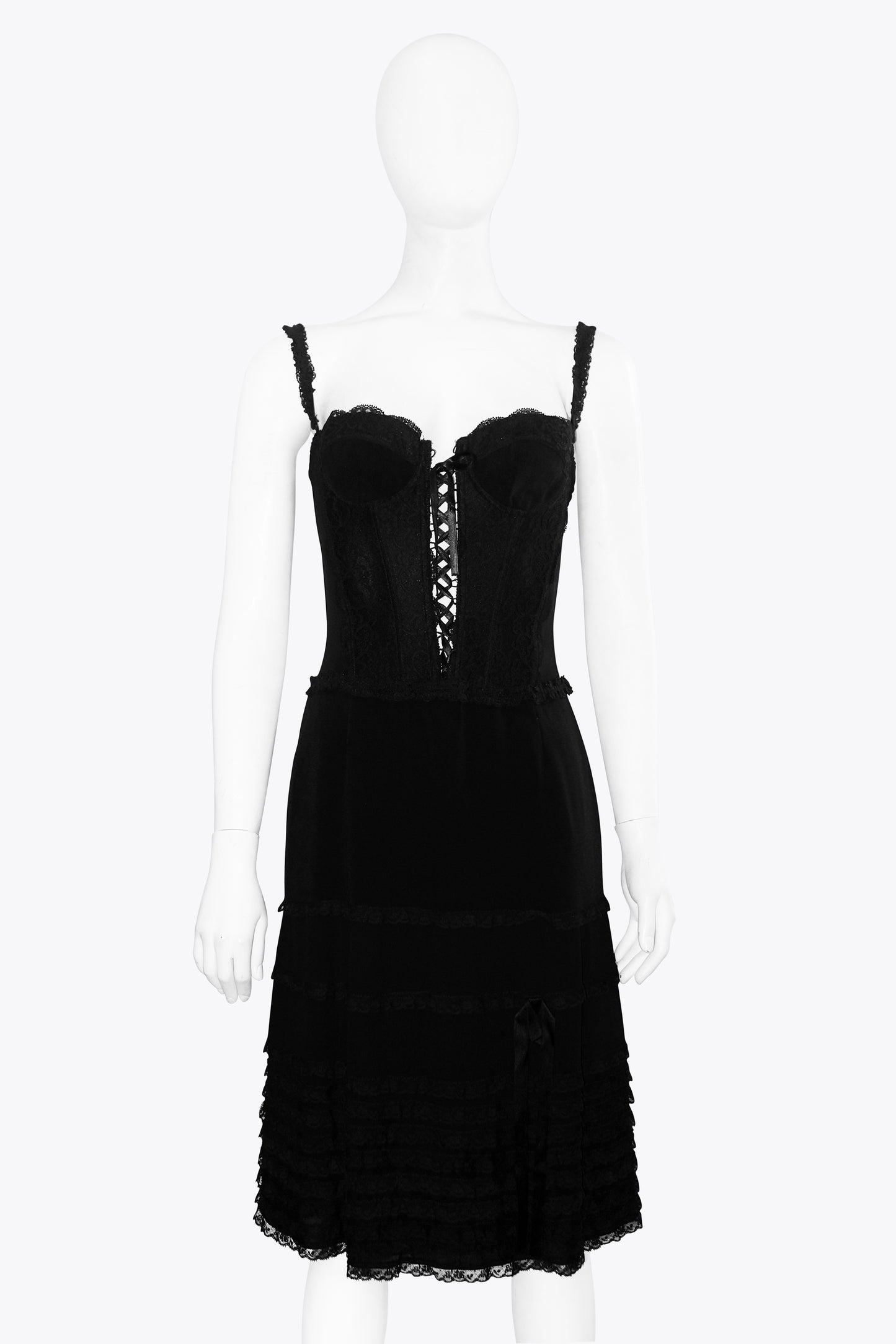 Moschino Black Corset Lace Dress