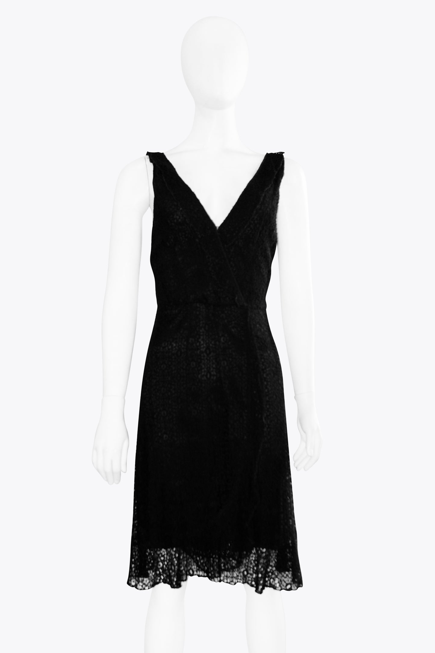 Philosophy Di Alberta Ferretti Black Lace V-Neck Dress
