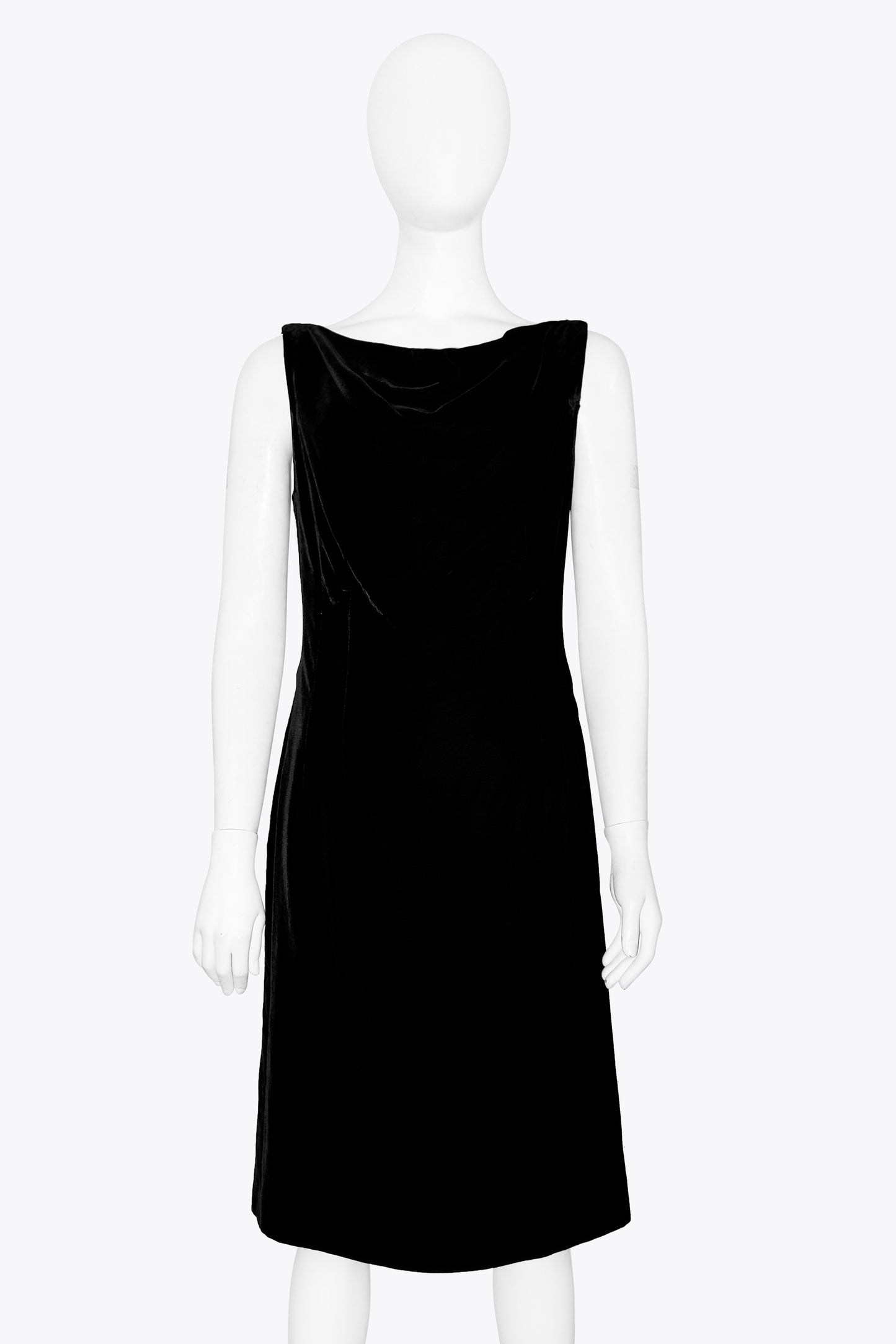 Alexander McQueen Black Velvet Midi Dress