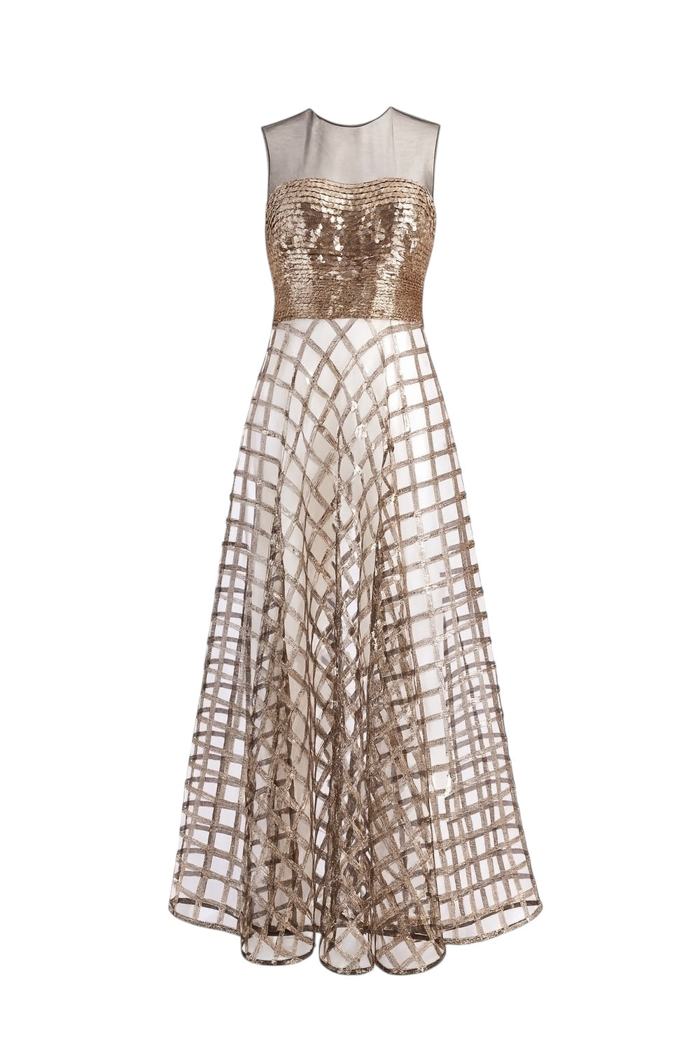 christian dior sequined illusion lattice gown
