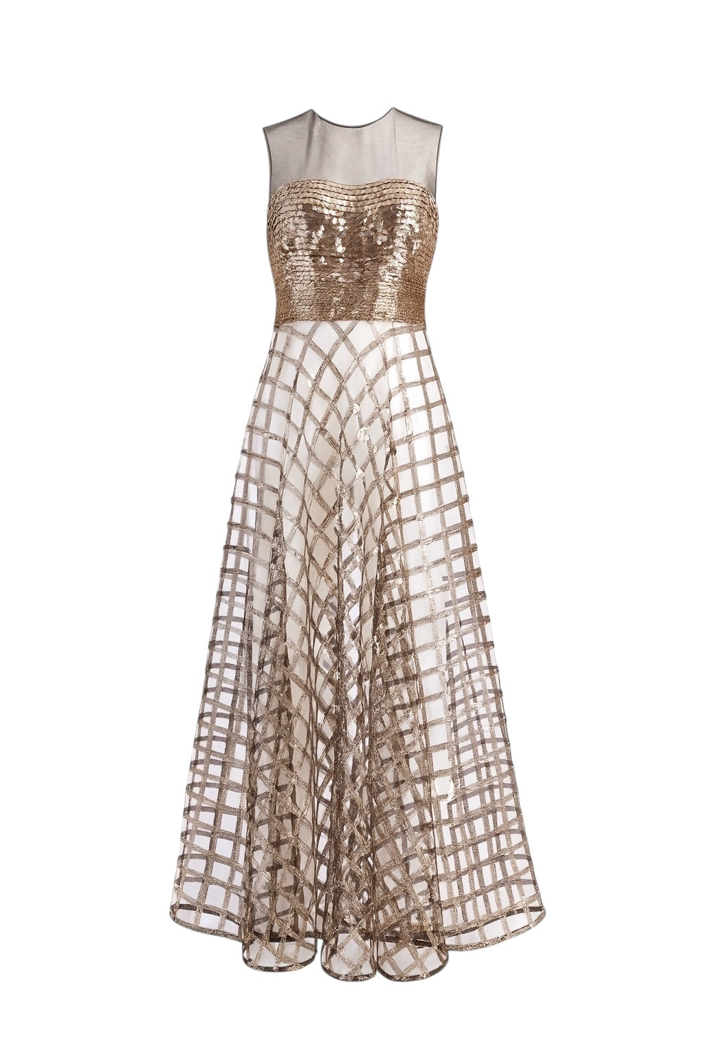christian dior sequined illusion lattice gown