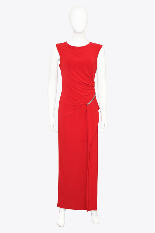 Coast Red Sleeveless Silver Hardware Gown