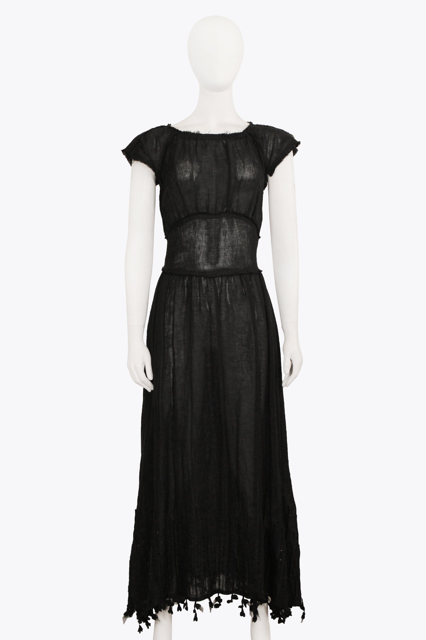 Fendi Black Silk Smock Maxi Dress