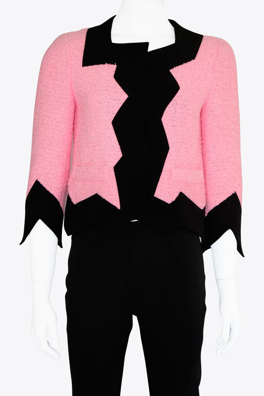 Moschino Pink &  Black Jagged Jacket