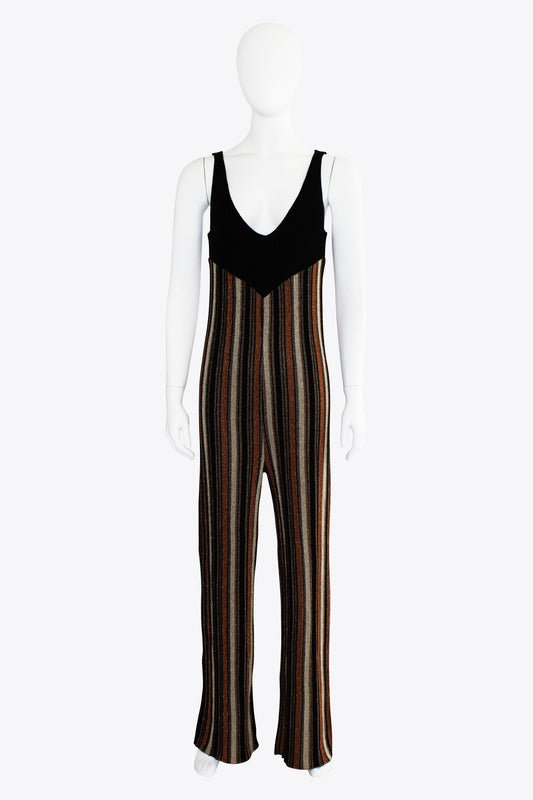 Koas Black Gold & Nude Jumpsuit