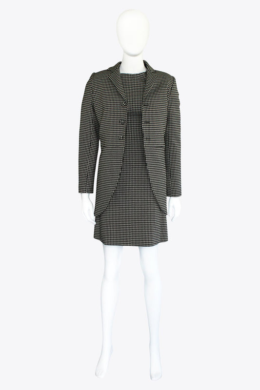 Wolk Morais Grey Houndstooth Dress & Jacket Set