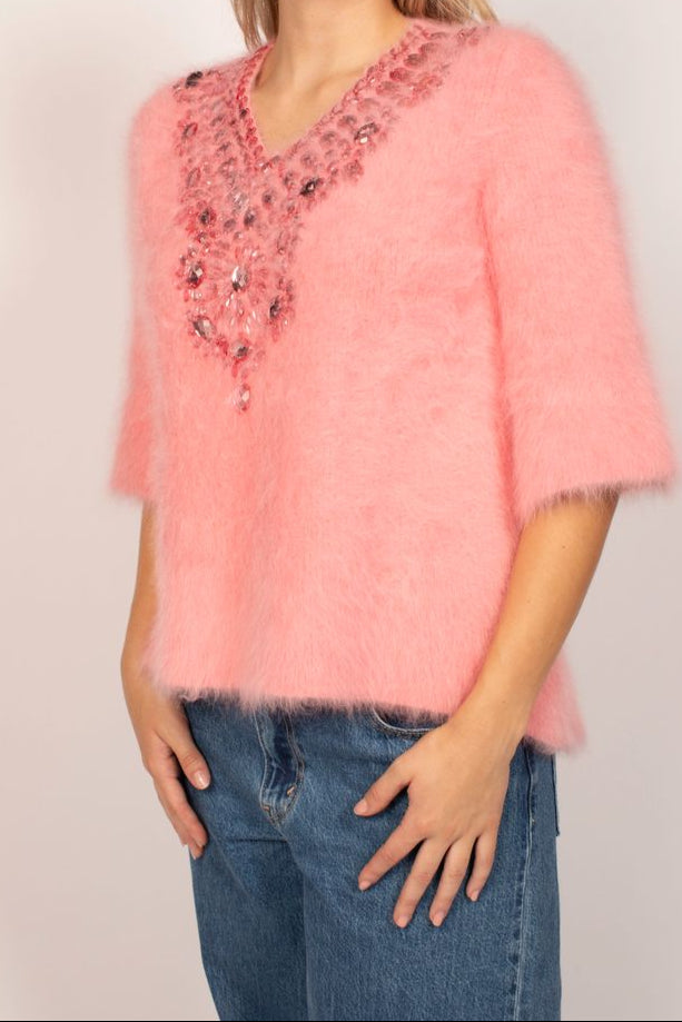 Miu Miu Pink Fur Sweater