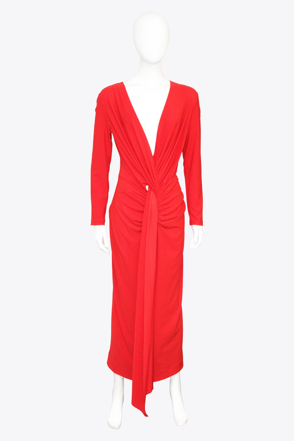 Solance London Red Twist Long Sleeve Gown