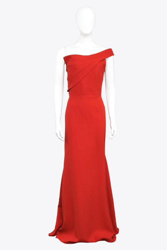 Roland Mouret Red One Shoulder Gown