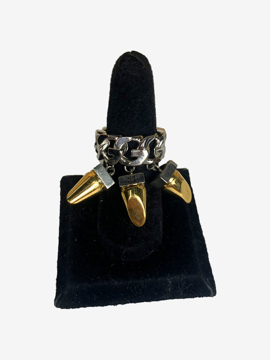 Givenchy Silver & Gold Dangle Ring