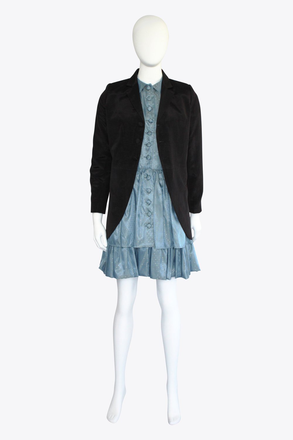 Wolk Morais Black Jacket & Blue Dress Set