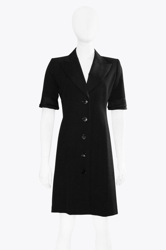 Yves Saint Laurent Black Button Down Dress