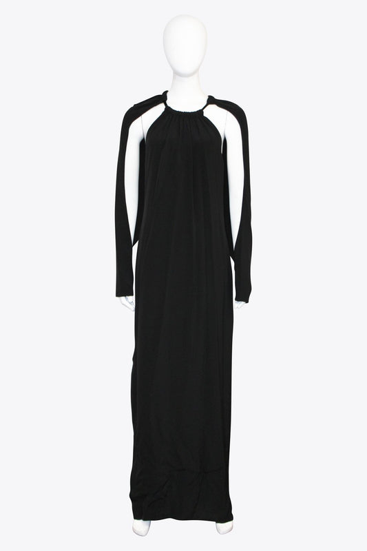 Tom Ford Black Halter Open Long Sleeve Gown