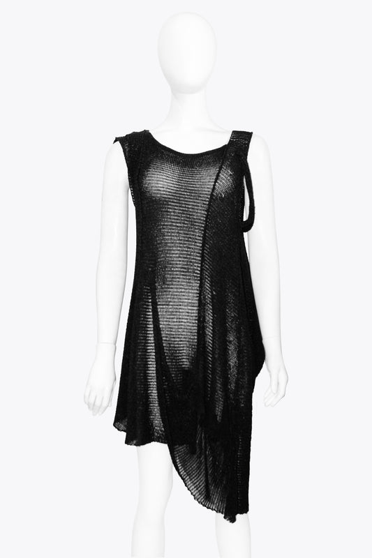 Roberto Cavali Black Knit Dress With Rose Detail