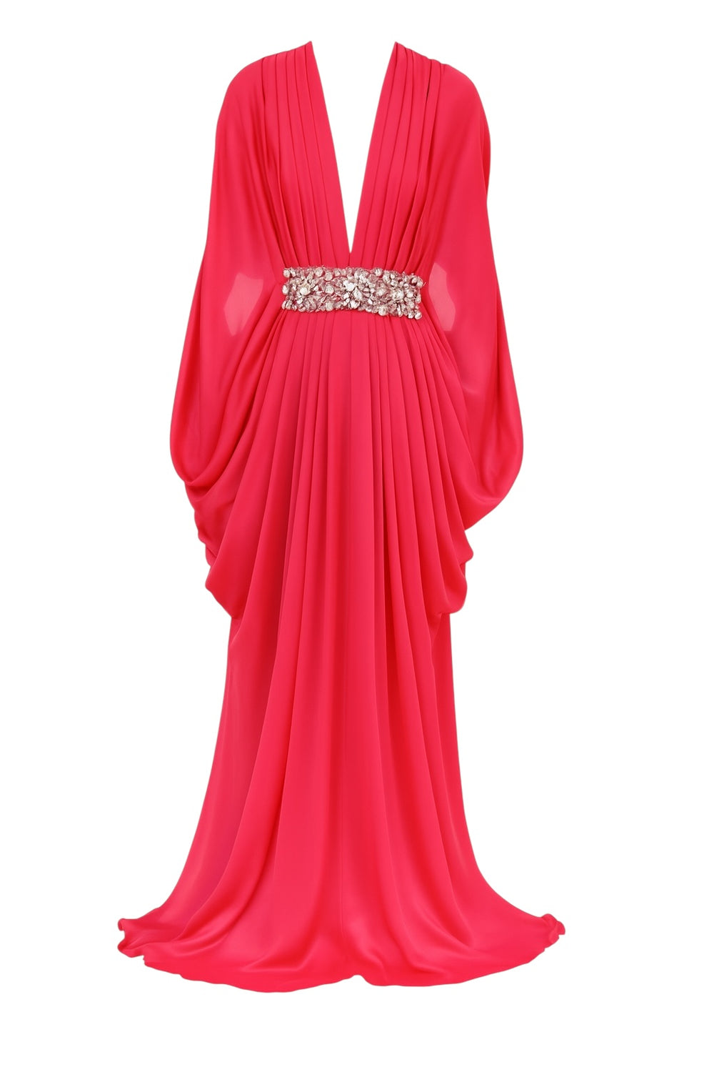 zuhair murad embellished belt detail kaftan gown