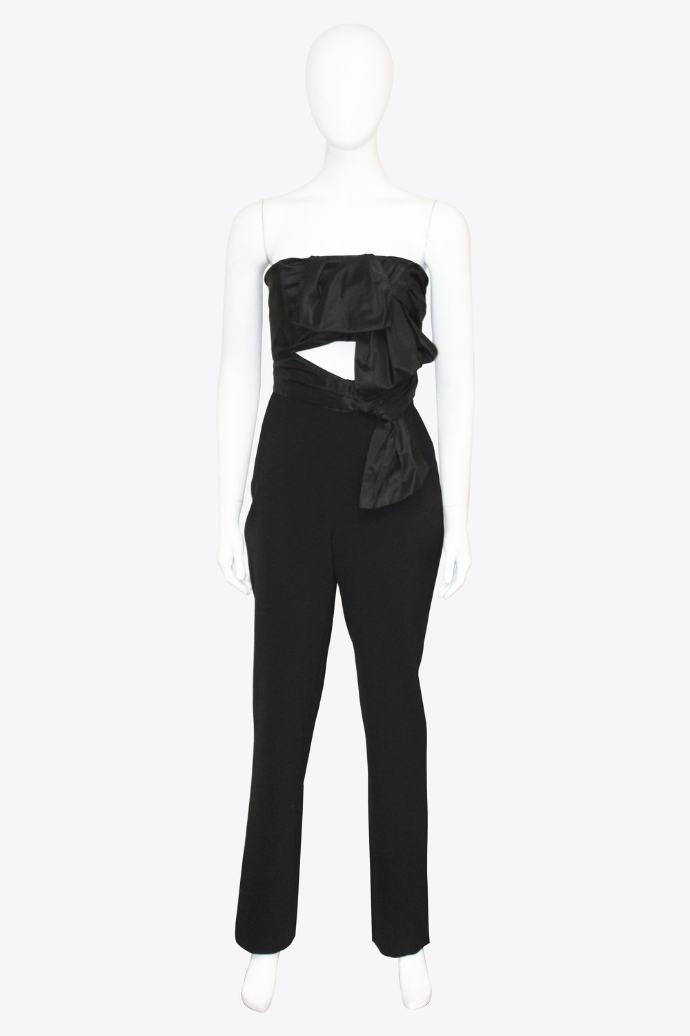 Carolina Herrera Black Strapless Jumpsuit with Bow